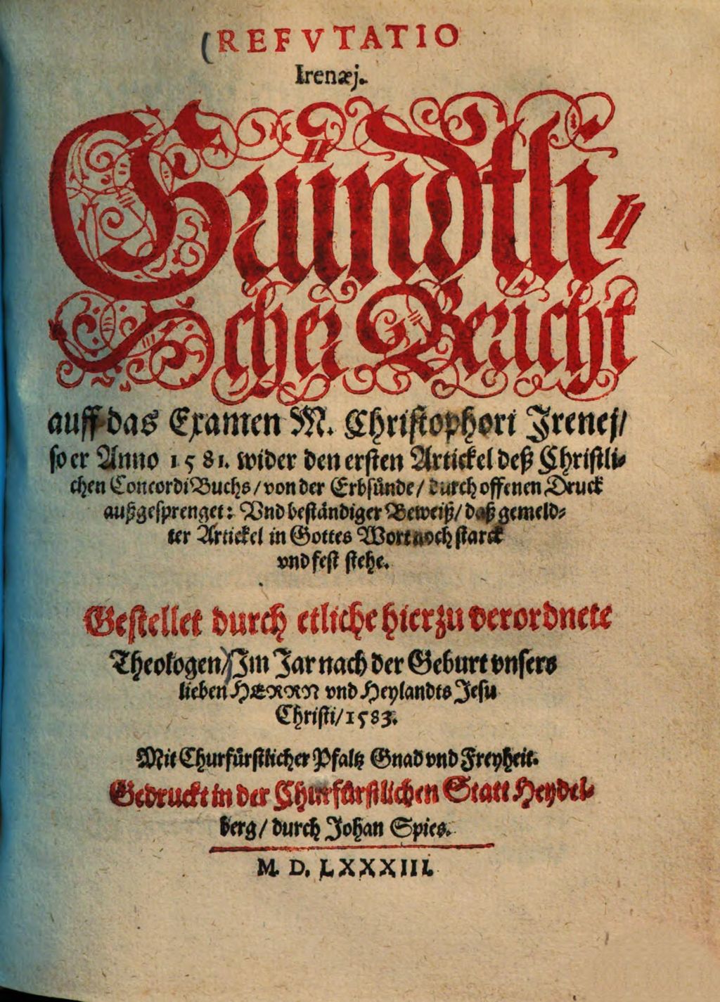 Cover of Refvtatio Irenaej