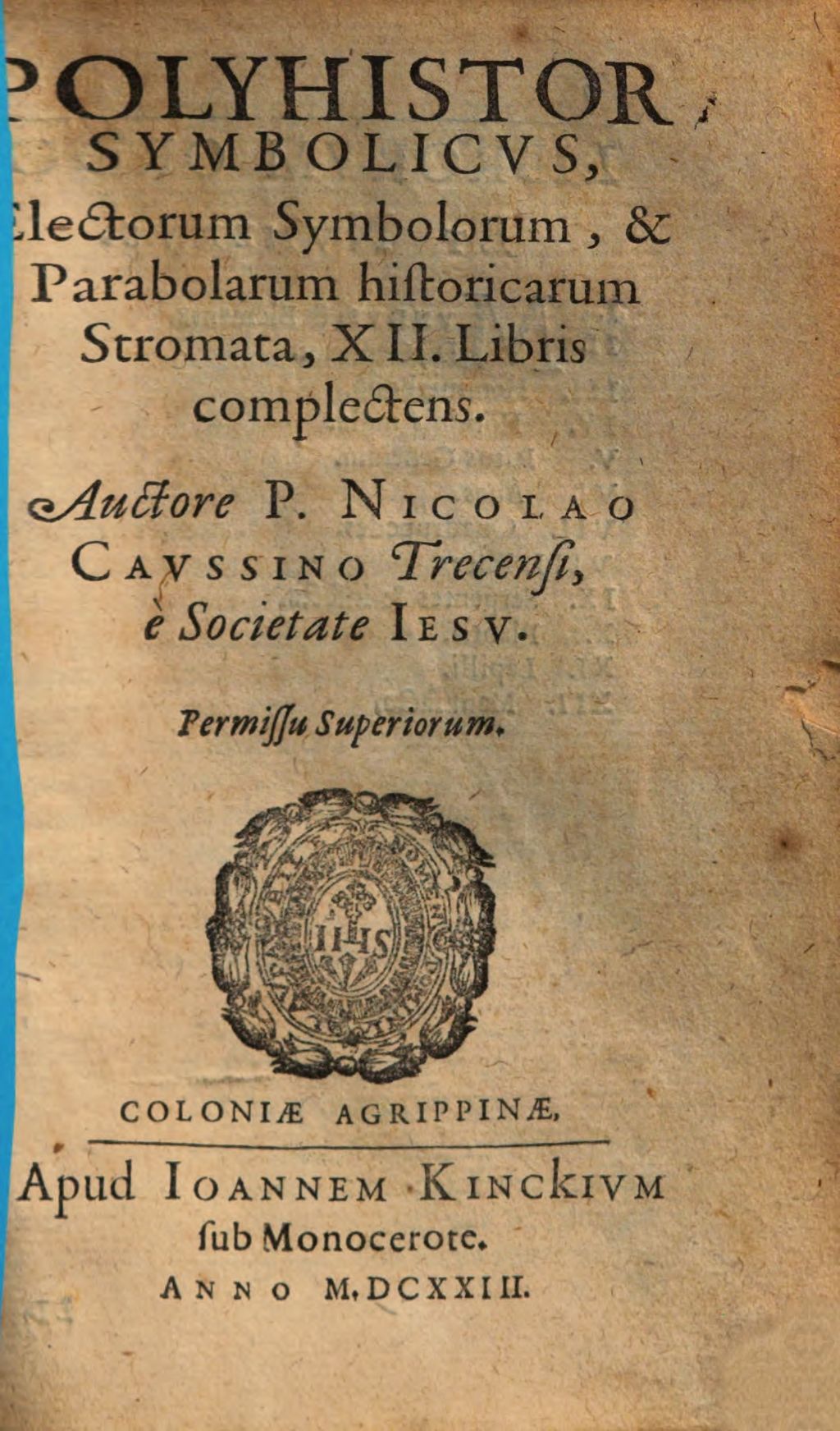 Cover of Polyhistor Symbolicus, Electorum Symbolorum, et Parabolarum historicarum Stromata, XII. Libris complectens