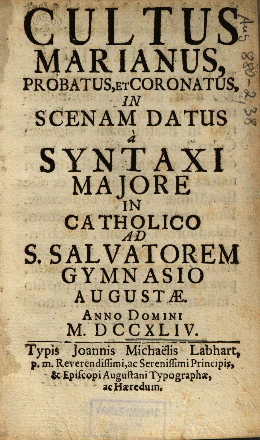 Cover of Cultus Marianus, Probatus, Et Coronatus