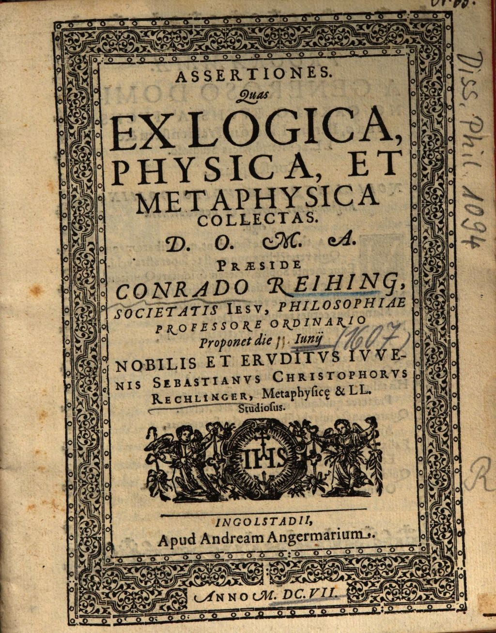 Cover of Assertiones, Quas Ex Logica, Physica, Et Metaphysica Collectas