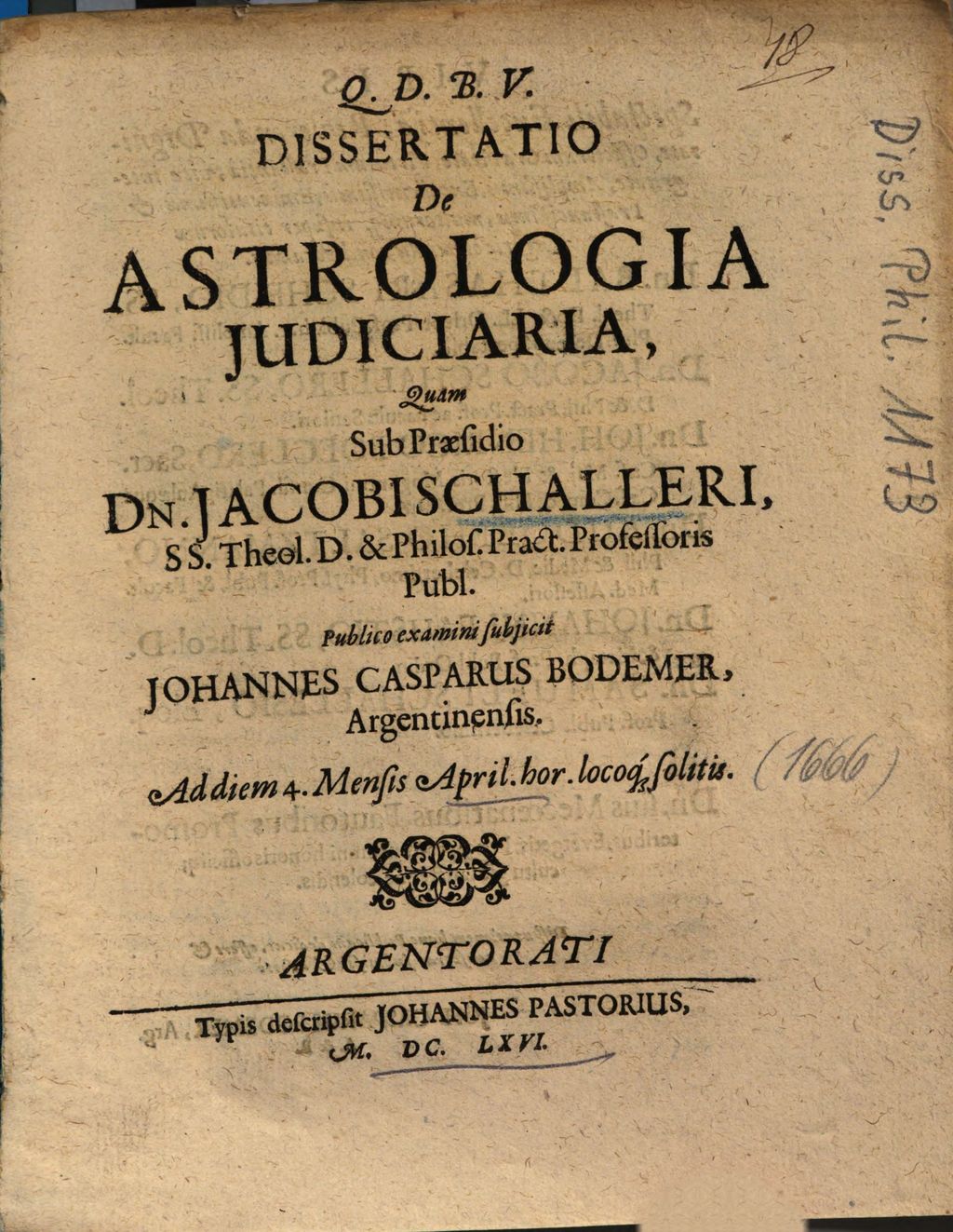 Cover of Dissertatio De Astrologia Judiciaria