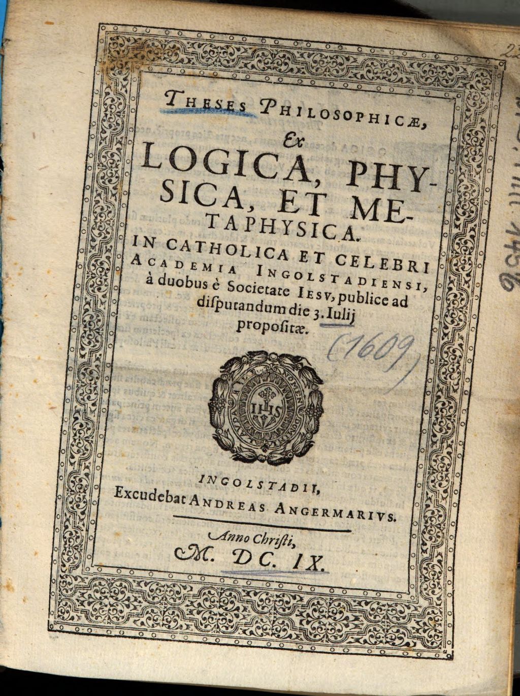 Cover of Theses Philosophicae, Ex Logica, Physica, Et Metaphysica