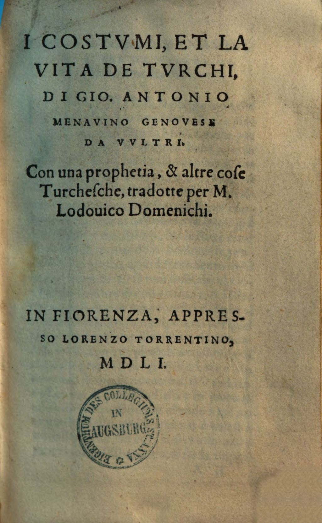 Cover of I costumi, et la vita de Turchi
