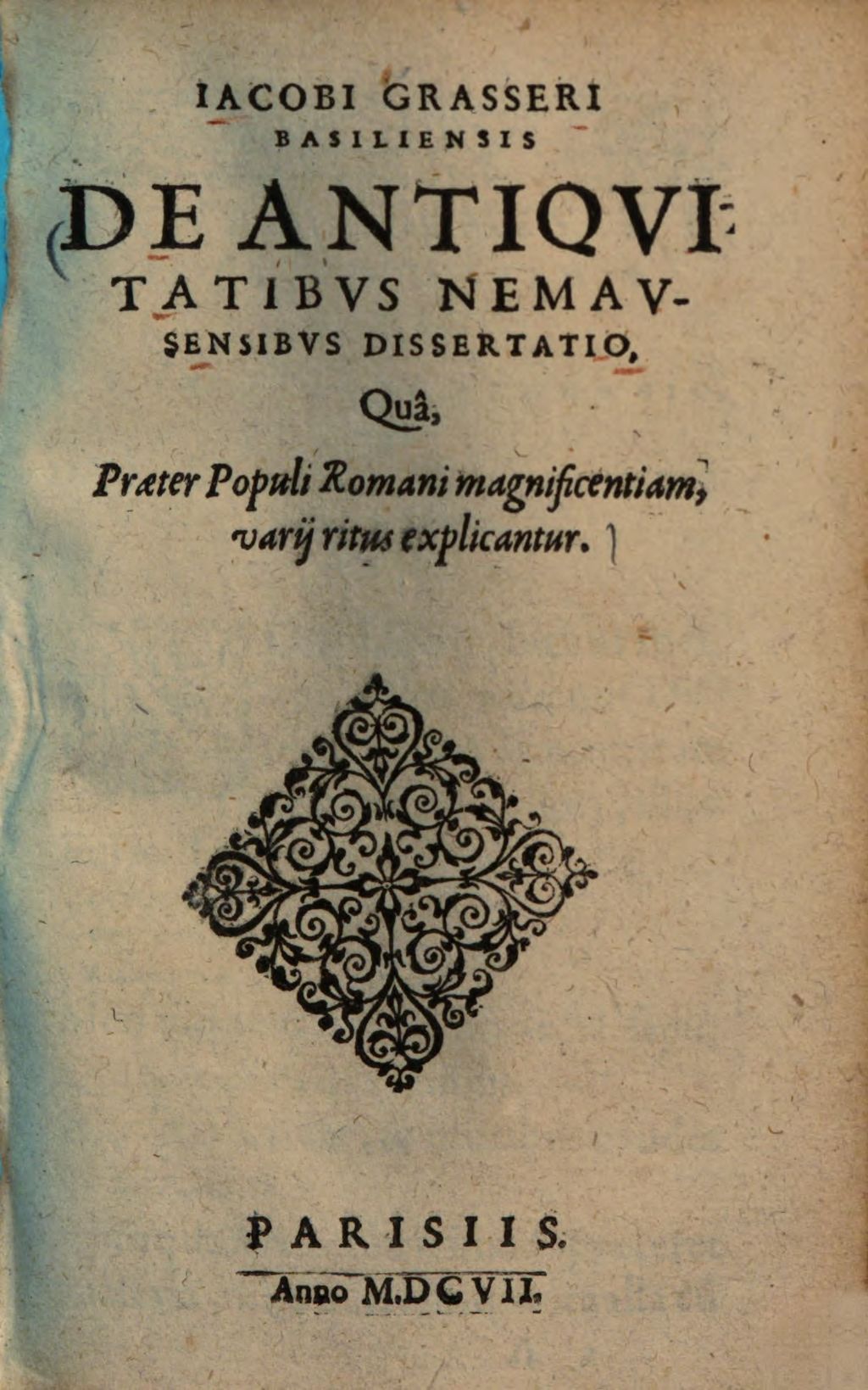 Cover of De antiquitatibus Nemausensibus dissertatio