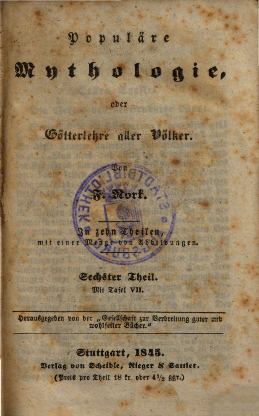 Cover of Populäre Mythologie , oder Götterlehre aller Völker