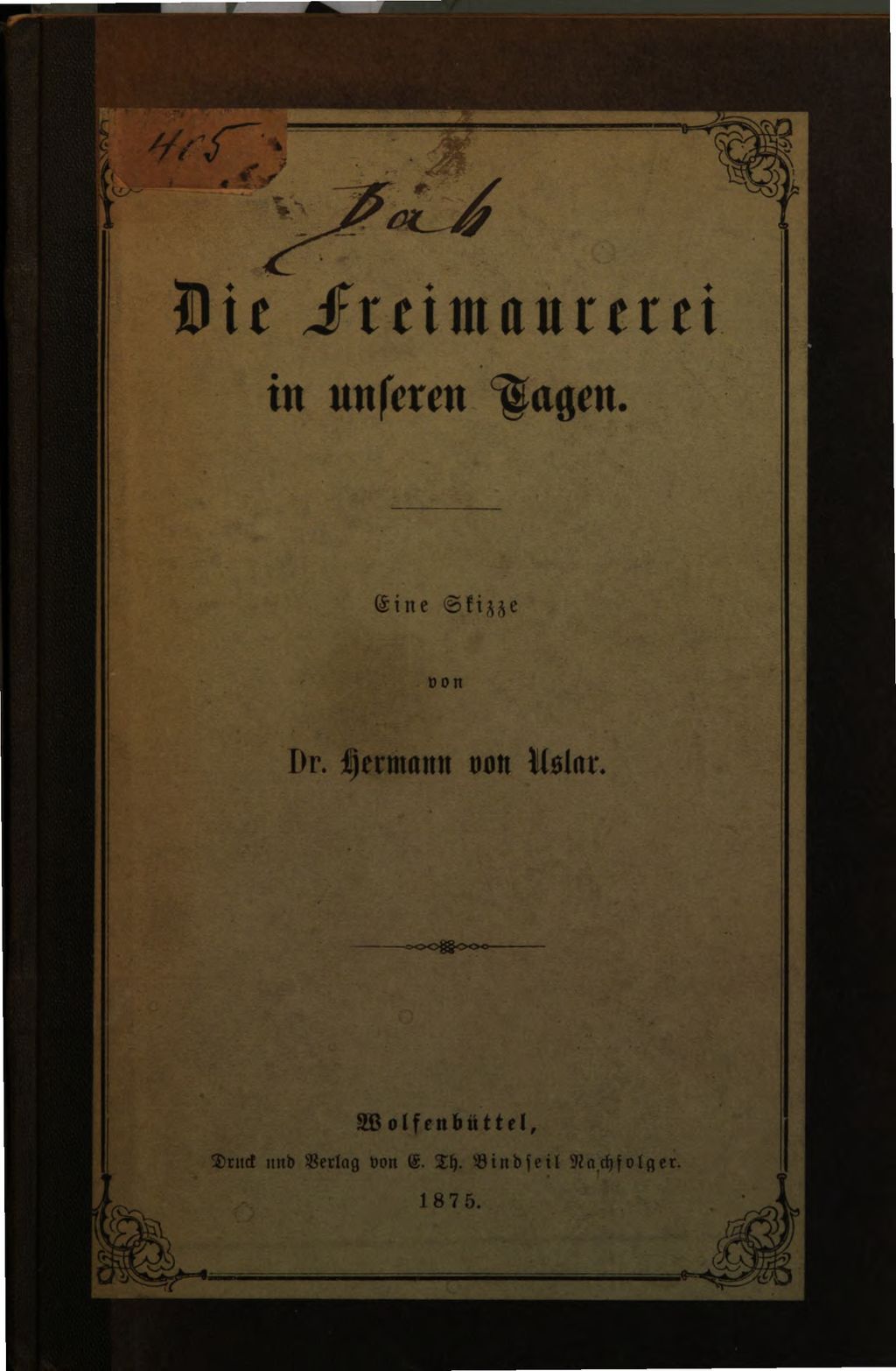 Cover of Die Freimaurerei in unseren Tagen