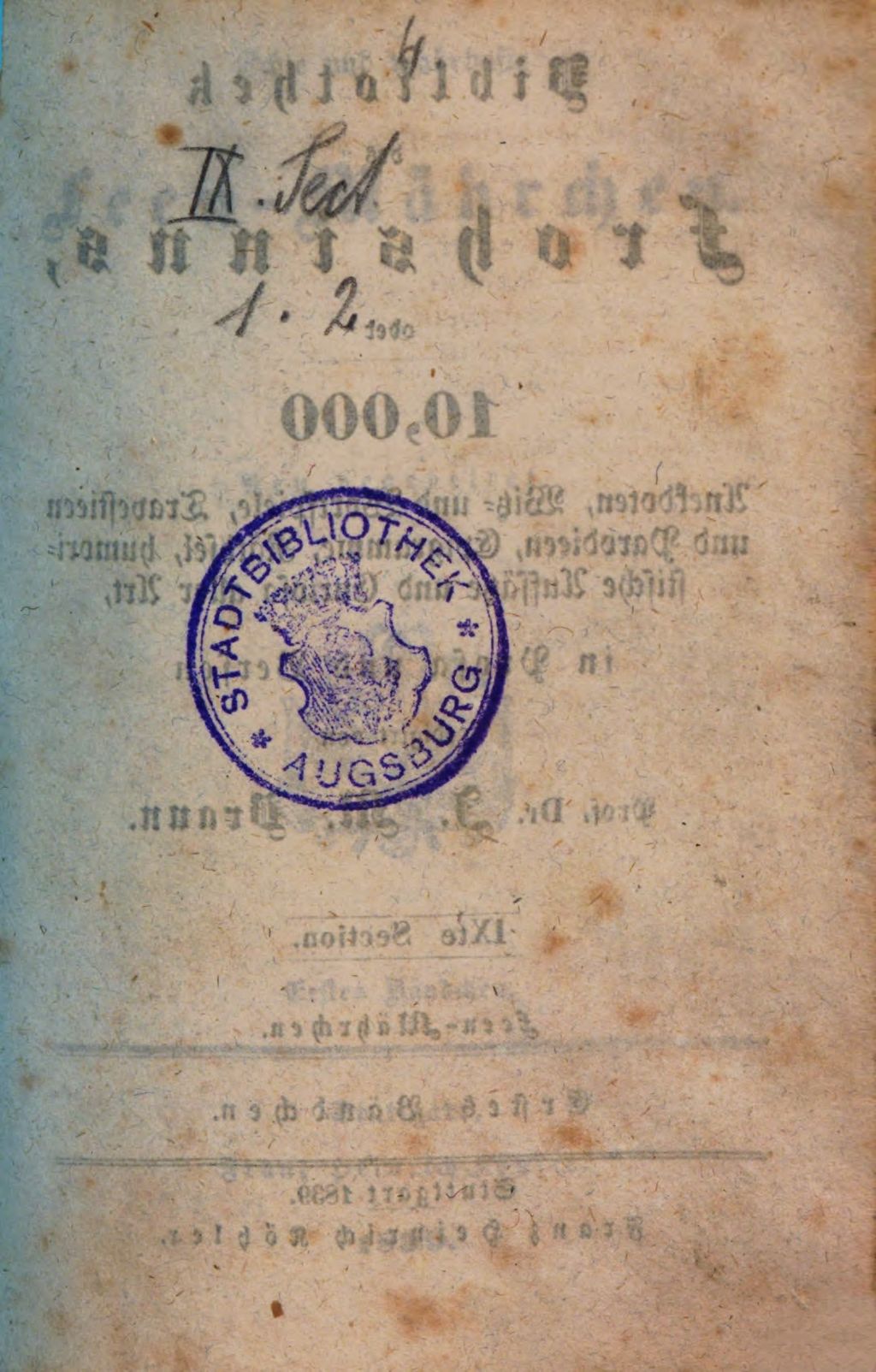 Cover of Bibliothek des Frohsinns, oder 10,000 Anekdoten, Witz- und Wortspiele, Travestieen und Parodieen, Epigramme, Räthsel, humoristische Aufsätze und Curiosa aller Art