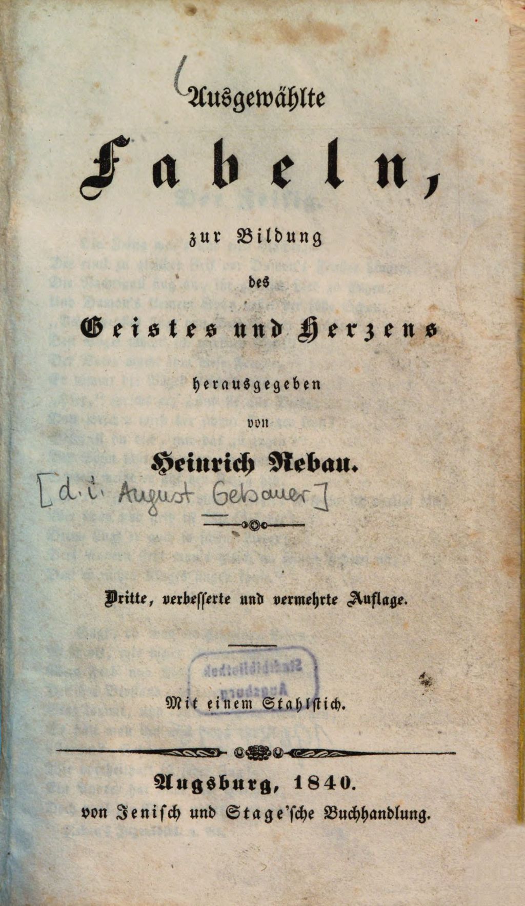 Cover of Ausgewählte Fabeln