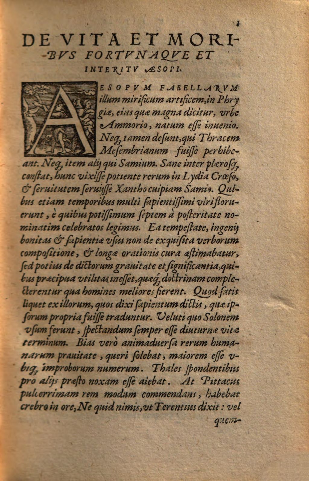 Cover of Fabulae Aesopicae plures quingentis et aliae quaedam narrationes