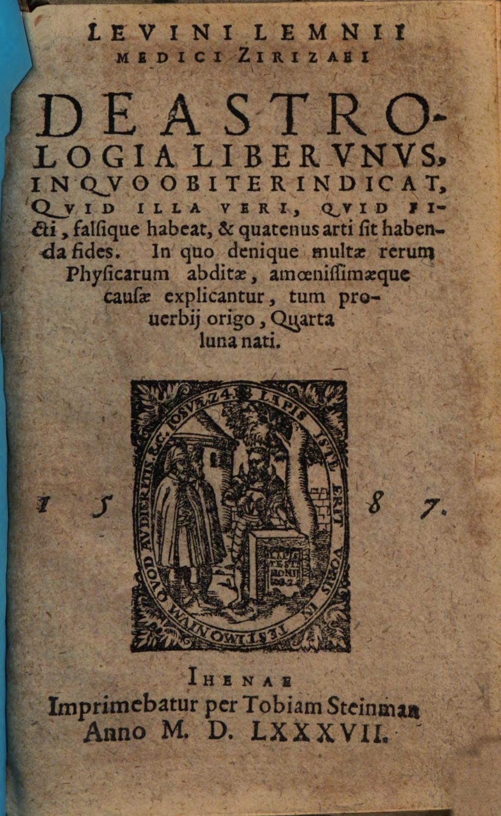 Cover of Levini Lemnii De astrologia