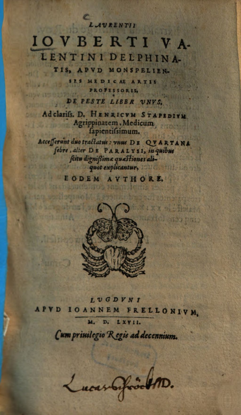 Cover of Laurentii Jouberti ... De peste