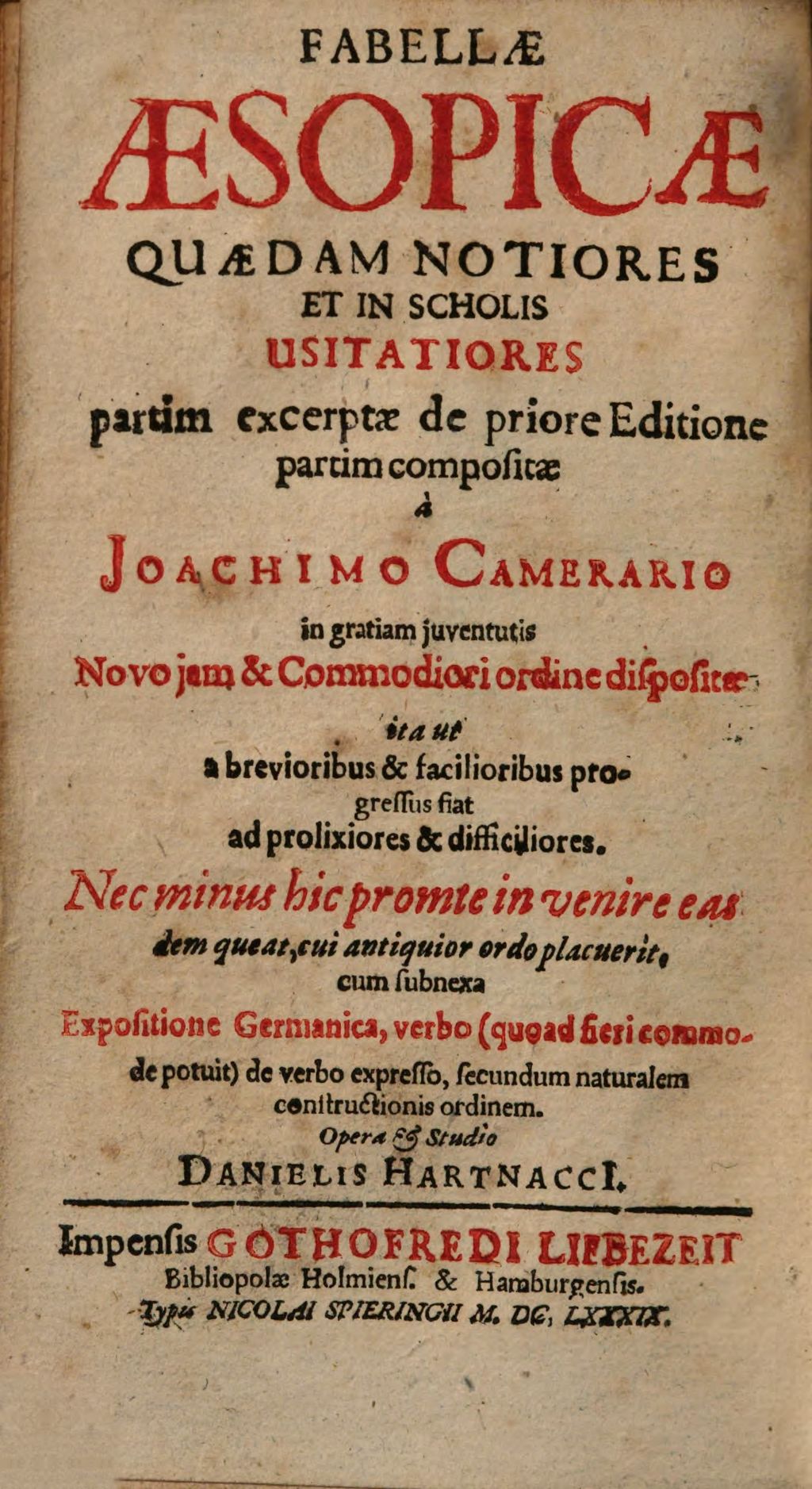 Cover of Fabellae Aesopicae quaedam notiores