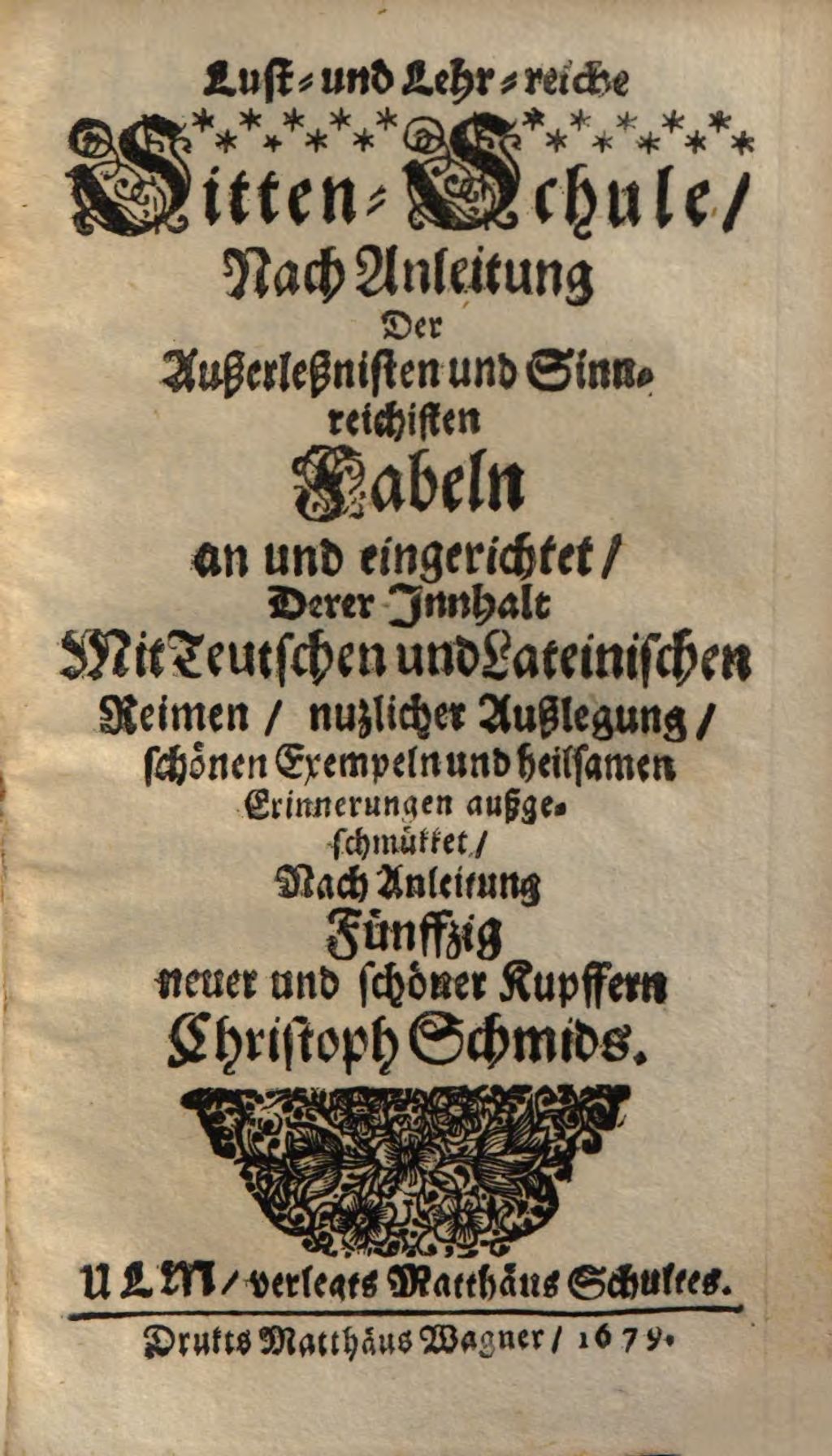 Cover of Lust- und Lehr-reiche Sitten-Schule