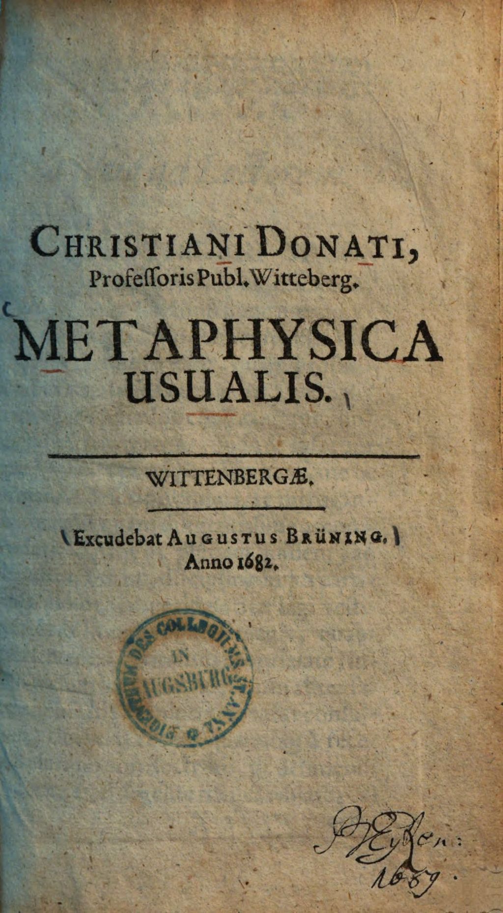 Cover of Metaphysica usualis