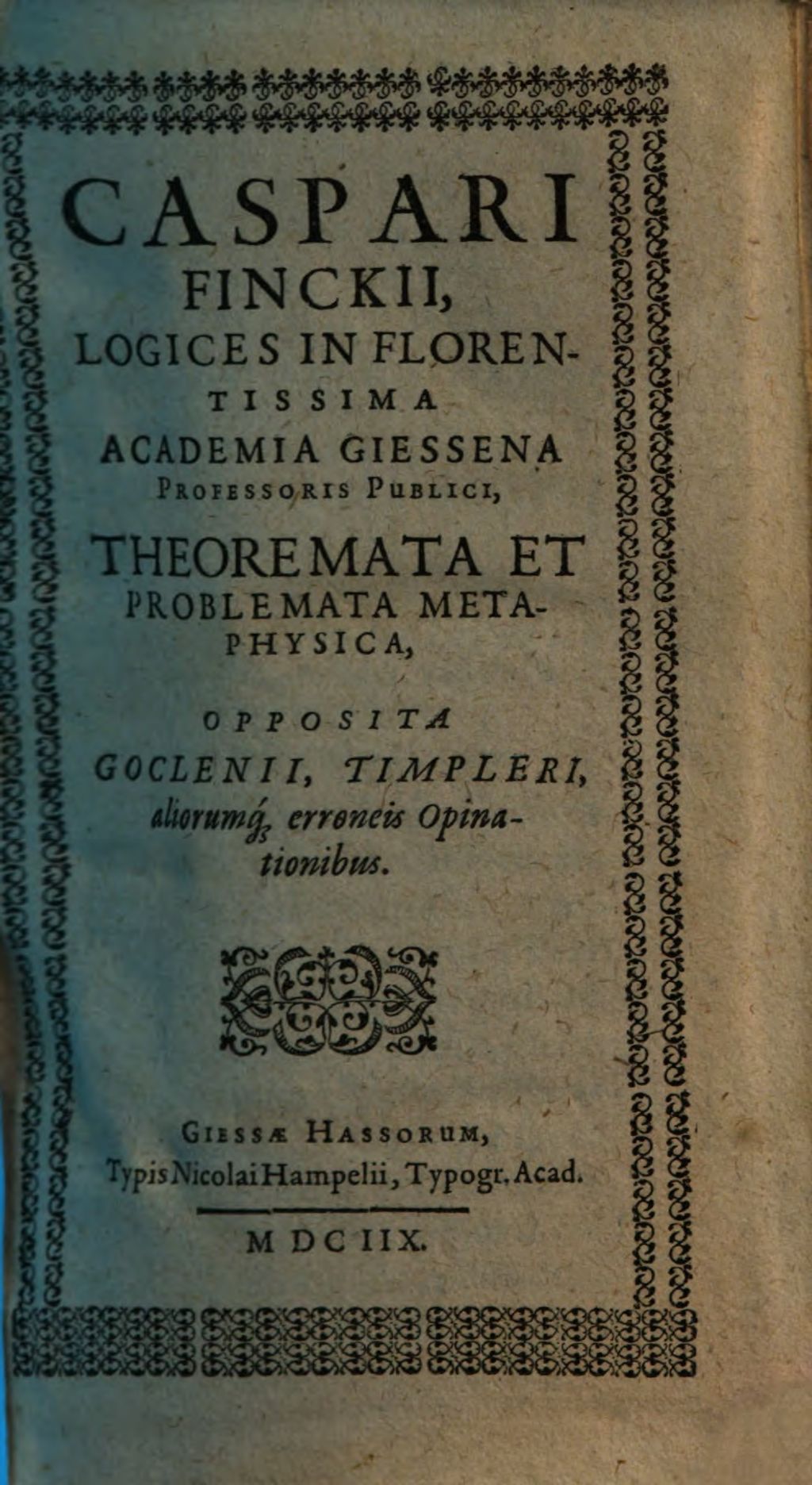 Cover of Theoremata et problemata metaphysica