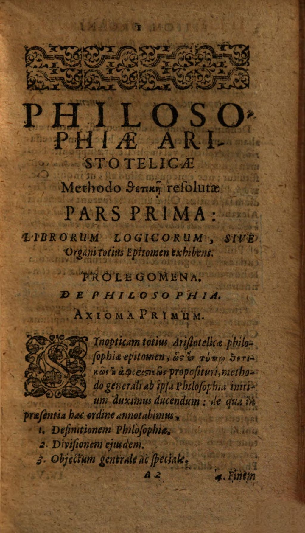 Cover of Aristoteles integre resolutus sive tota kyklopaideia, hoc est, logica, metaphysica , physica utraque, mathemat., ethica, politica, oeconom., rhetorica. 1