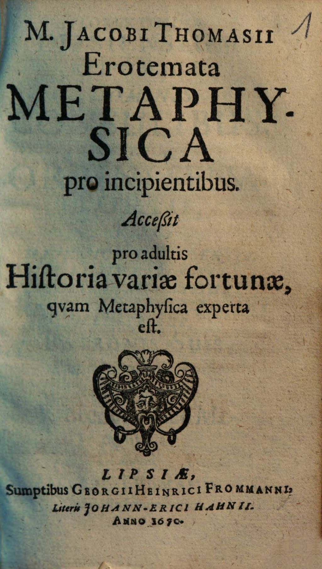 Cover of Erotemata metaphysica pro incipientibus