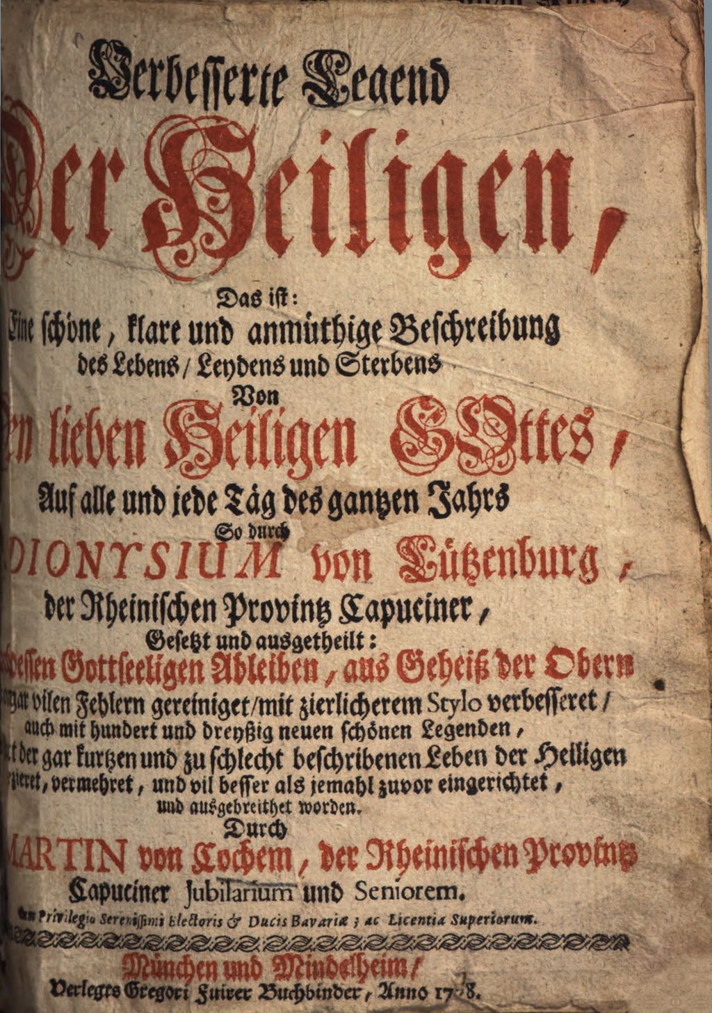 Cover of Verbesserte Legend der Heiligen