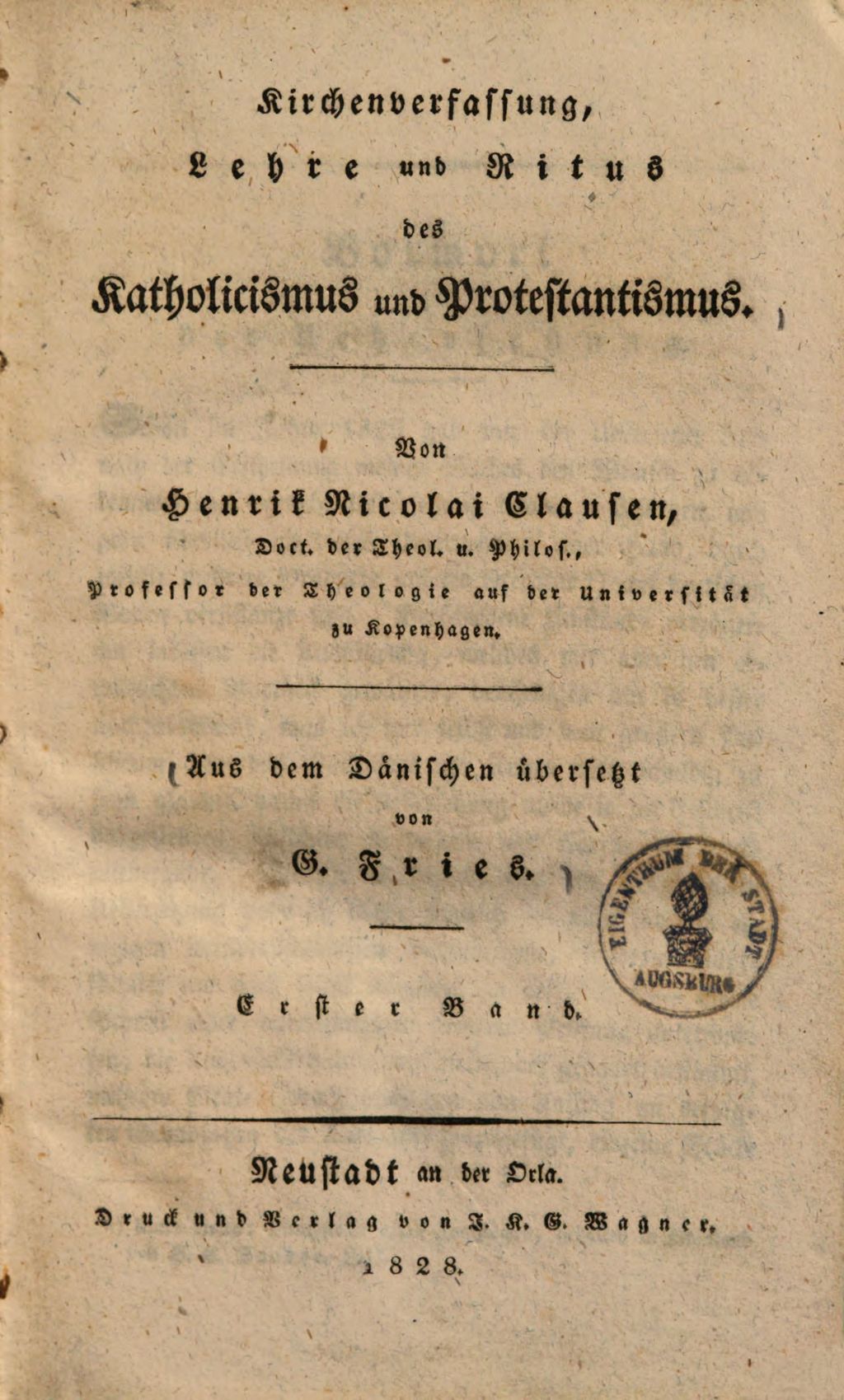 Cover of Kirchenverfassung, Lehre und Ritus des Katholicismus und Protestantismus. 1