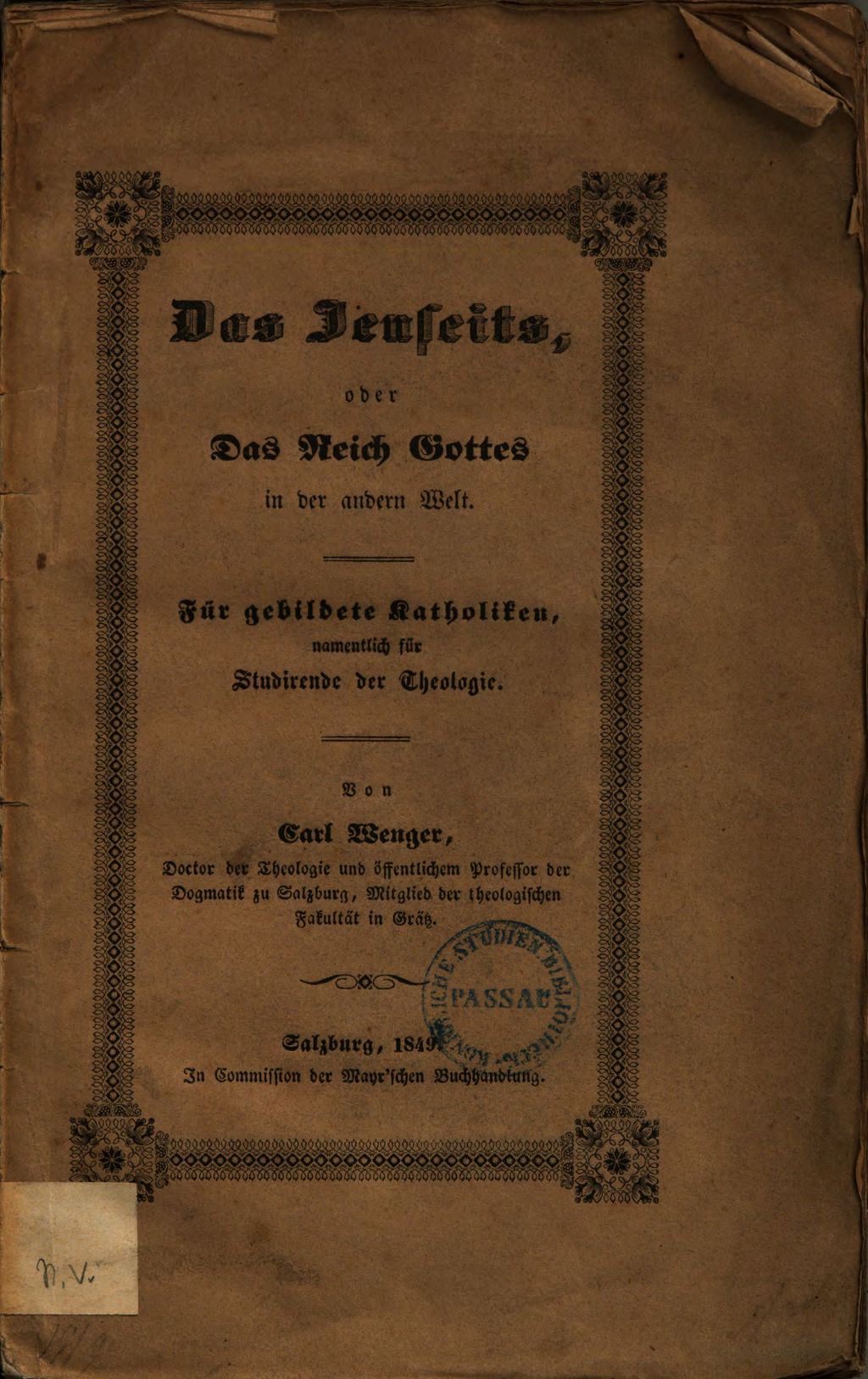 Cover of Das Jenseits , oder das Reich Gottes in der andern Welt
