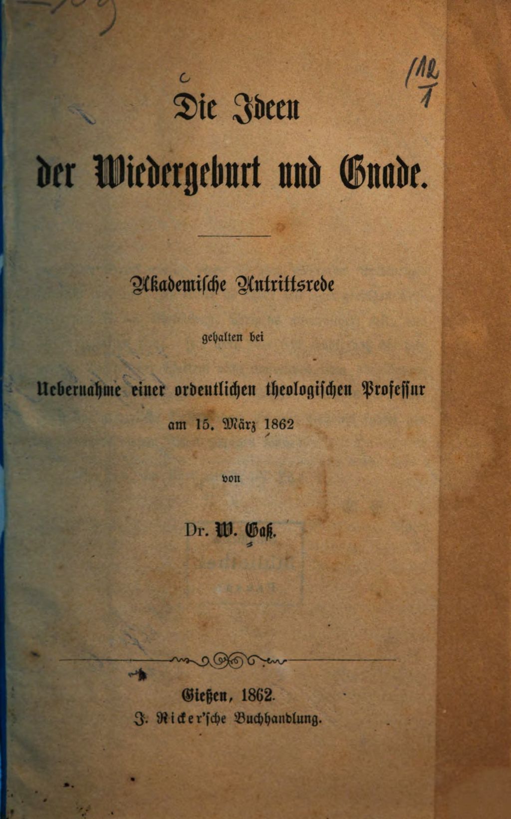 Cover of Die Ideen der Wiedergeburt und Gnade