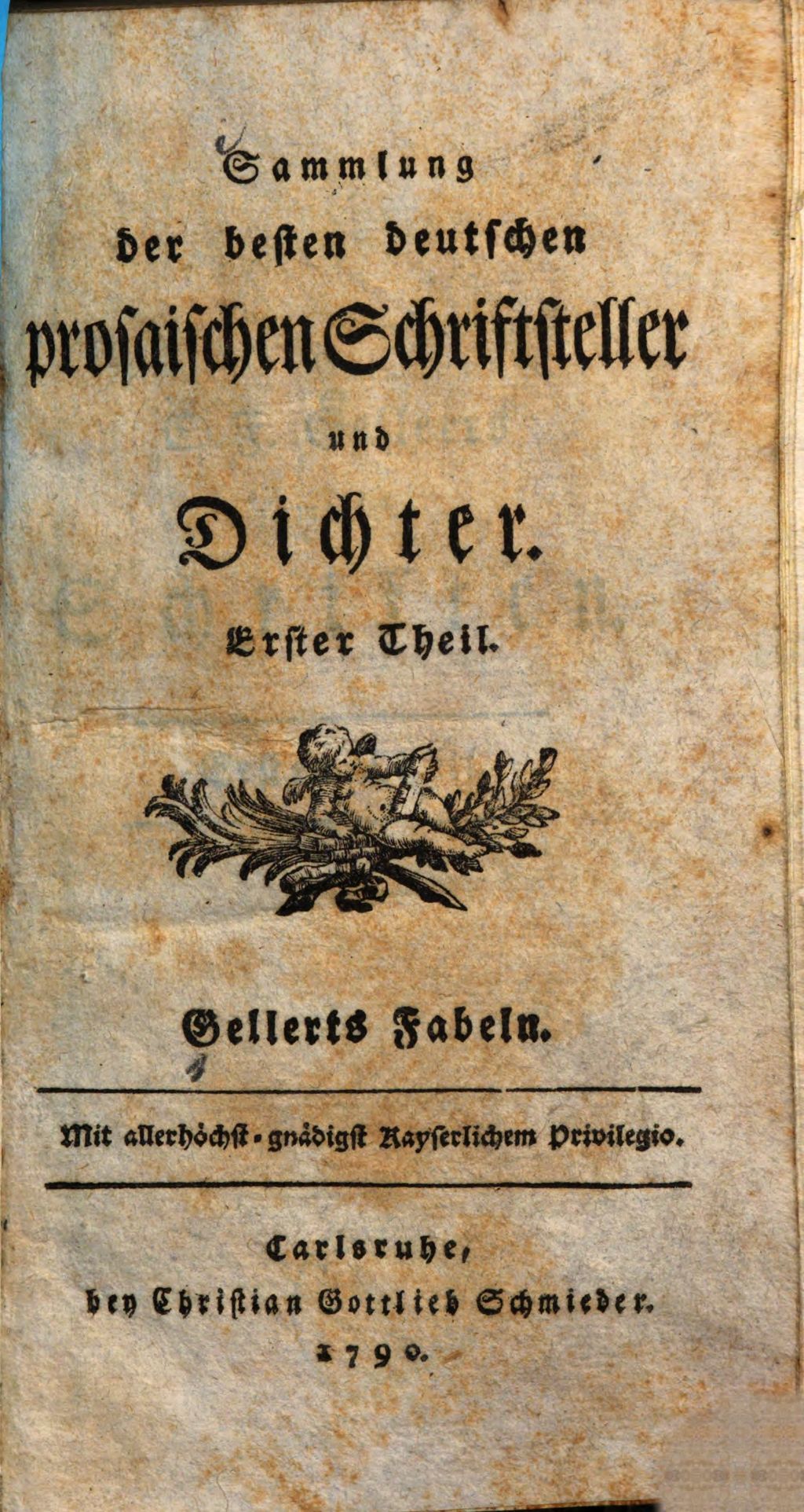 Cover of Gellerts sämmtliche Schriften. 1, Gellerts Fabeln