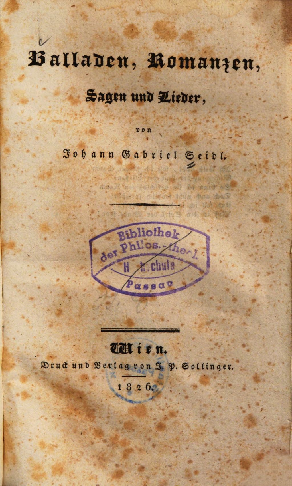 Cover of Balladen, Romanzen, Sagen und Lieder
