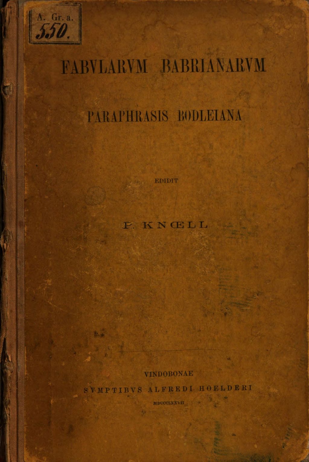 Cover of Fabularum Babrianarum paraphrasis Bodleiana