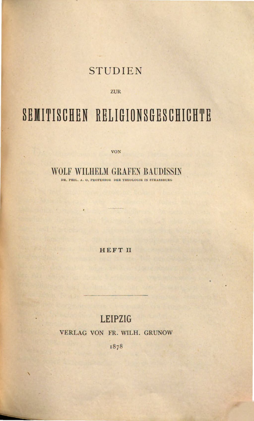 Cover of Studien zur semitischen Religionsgeschichte . 2
