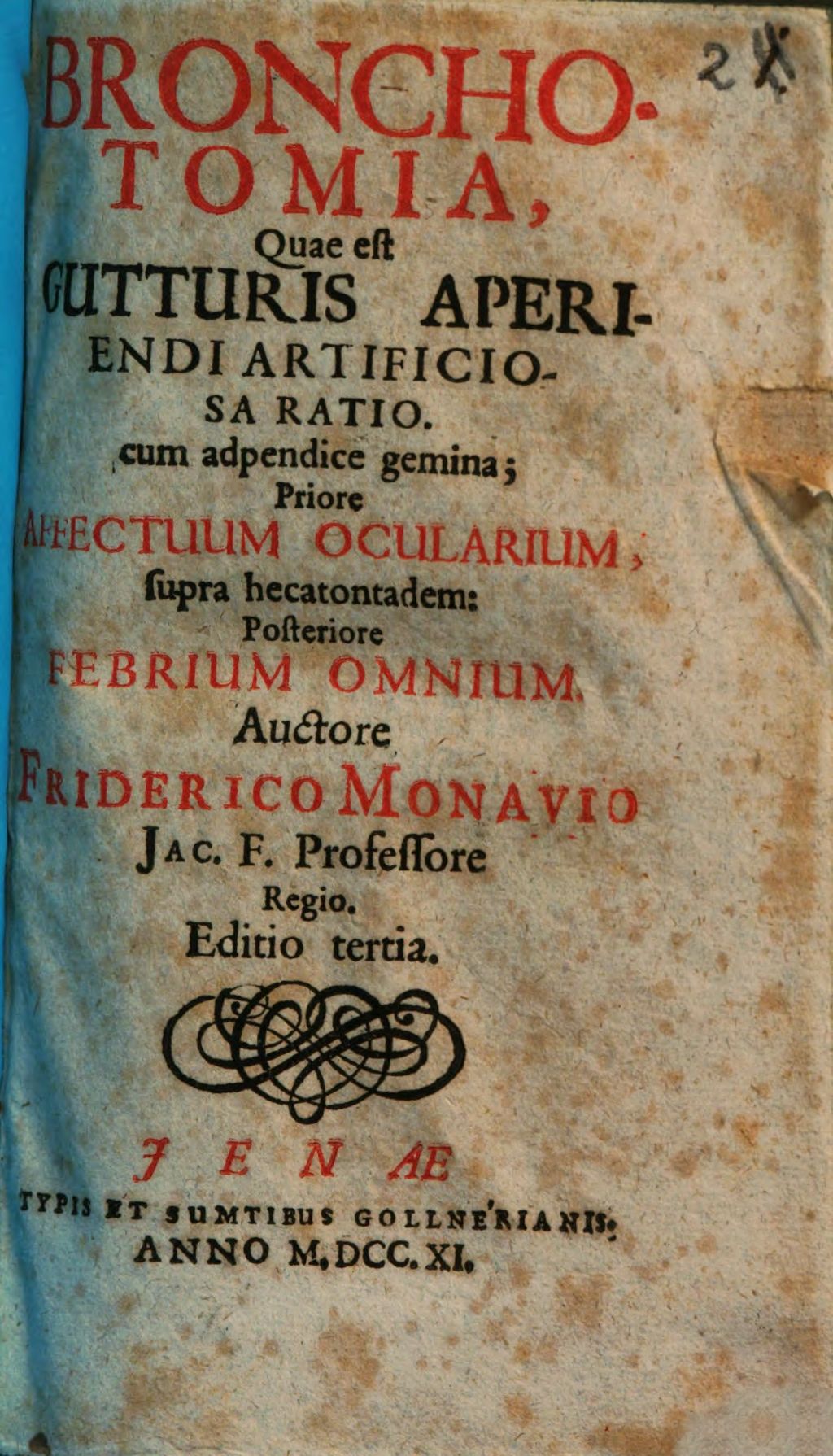 Cover of Bronchotomia, quae est gutturis aperiendi artificiosa ratio