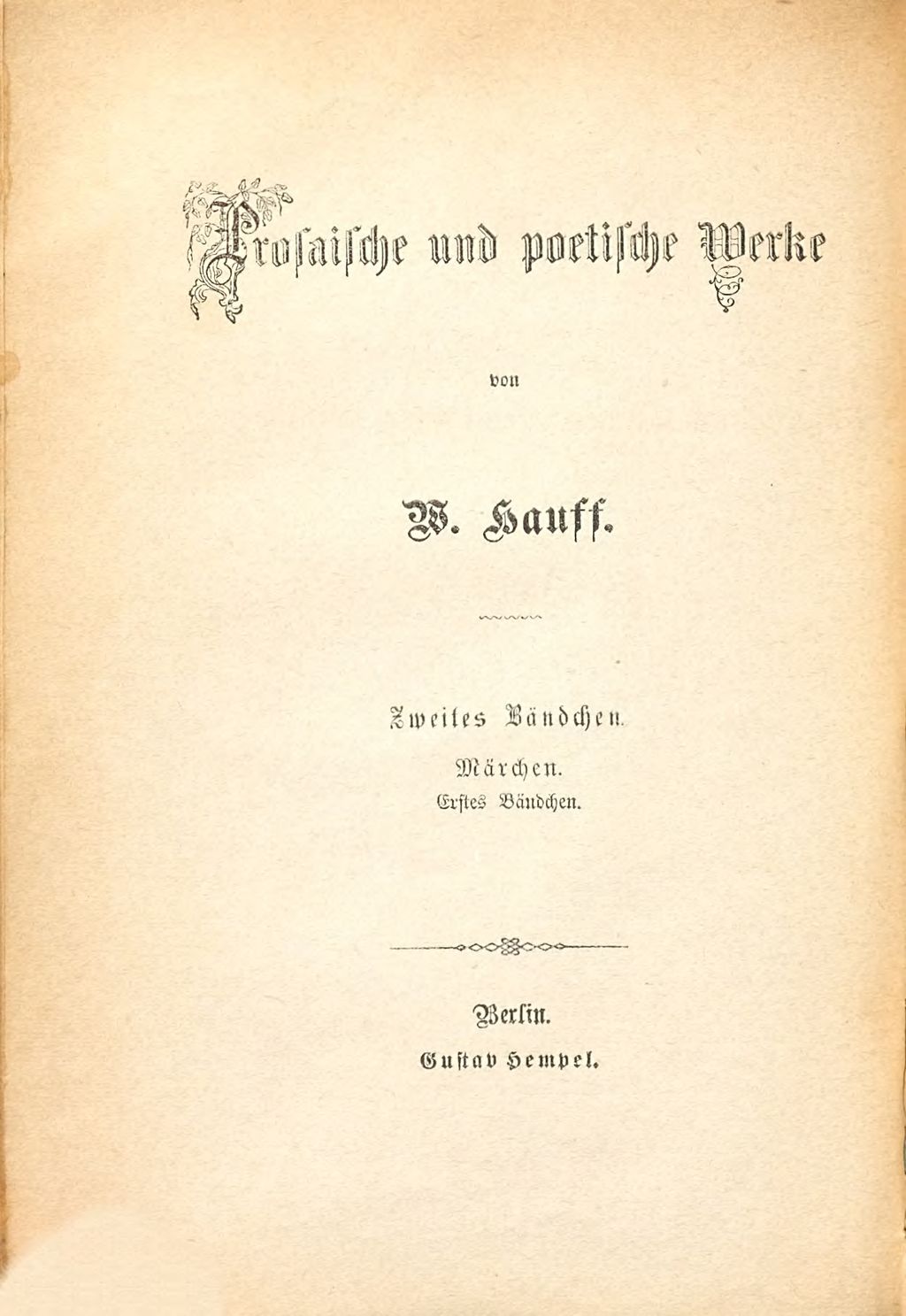 Cover of Prosaische und poetische Werke. 2, Märchen , 1