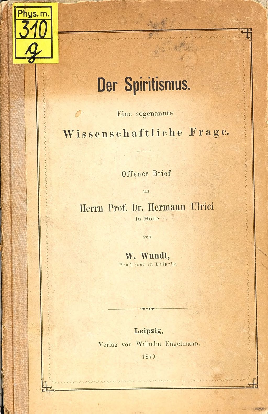Cover of Der Spiritismus