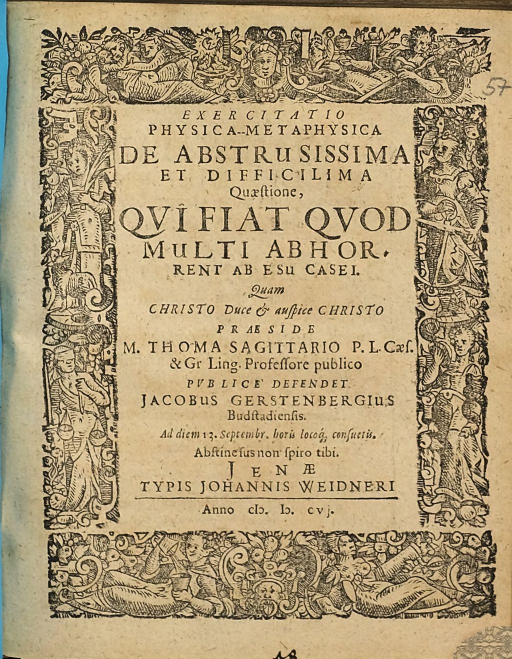 Cover of Exercitatio Physica- Metaphysica De Abstrusissima Et Difficilima Quaestione, Qui Fiat Quod Multi Abhorrent Ab Esu Casei