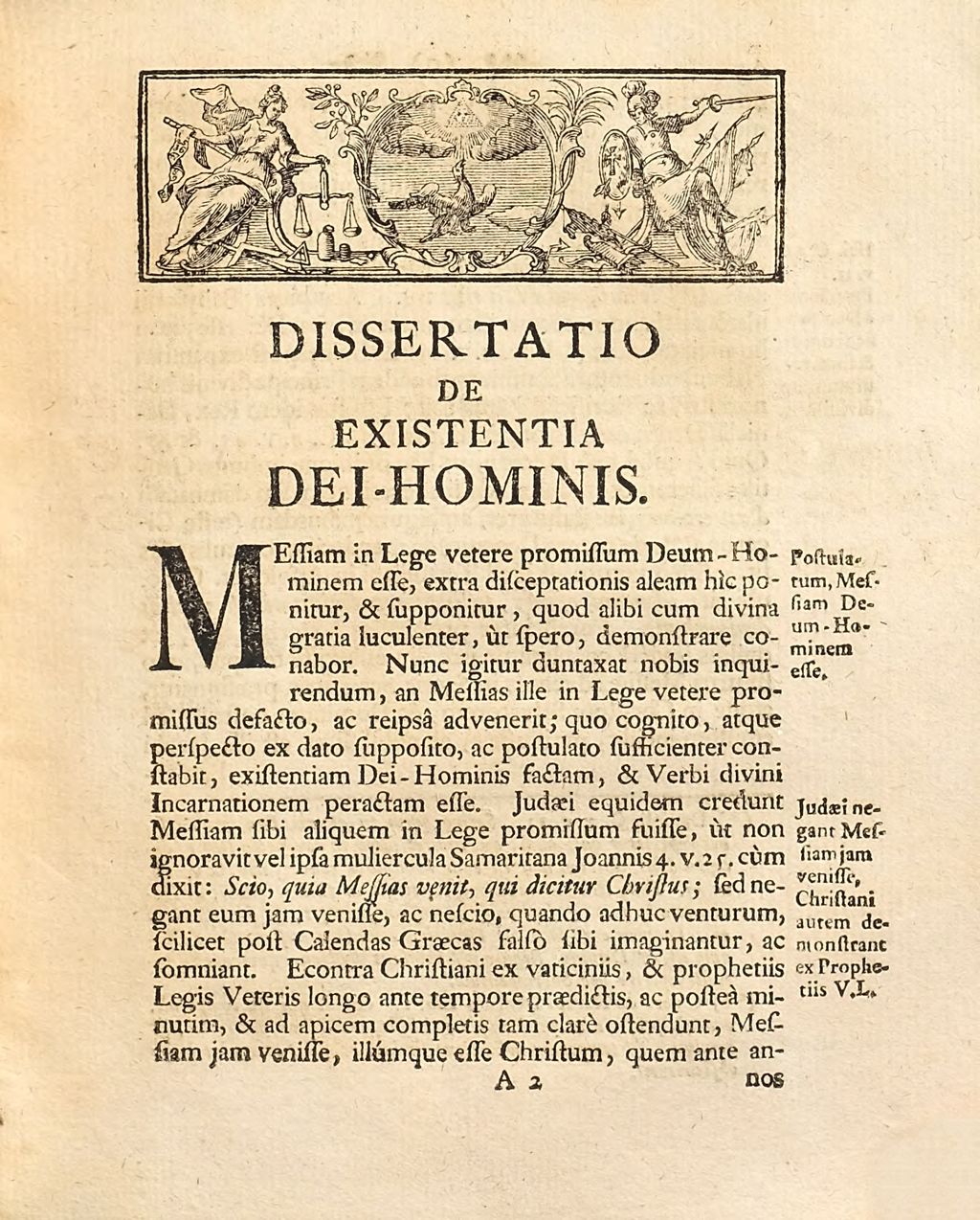 Cover of Dissertatio Theologica De Existentia Dei-Hominis, Ex Prophetia Jacobi Genesis Cap. 49