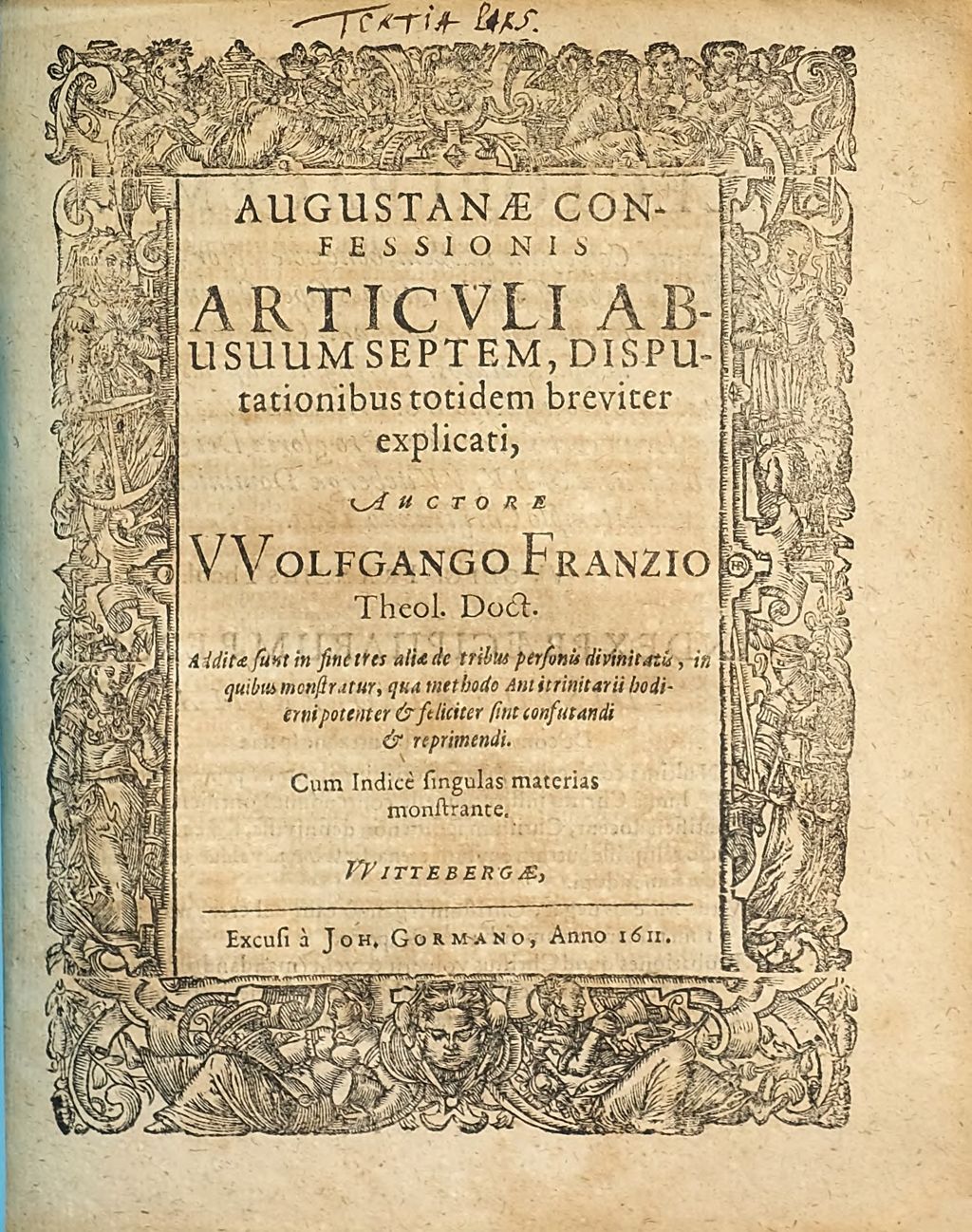 Cover of Augustanae Confessionis Articuli Abusuum Septem, Disputationibus totidem breviter explicati