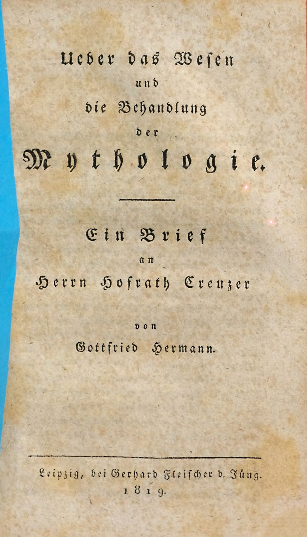 Cover of Ueber das Wesen und die Behandlung der Mythologie
