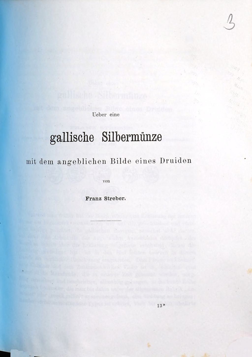Cover of Ueber eine gallische Silbermünze