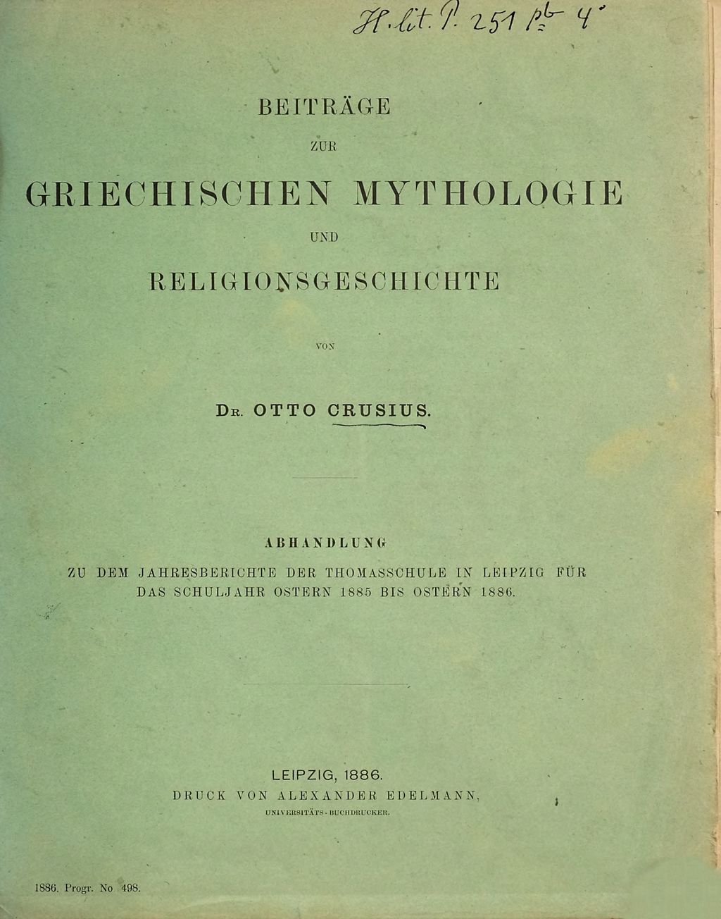 Cover of Beiträge zur Griechischen Mythologie und Religionsgeschichte