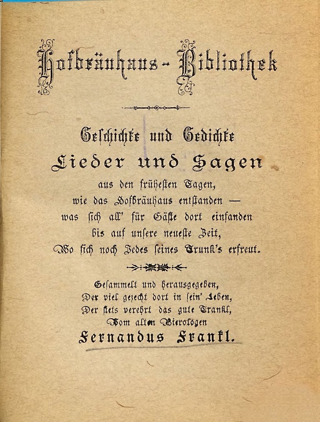 Cover of Hofbräuhaus Bibliothek