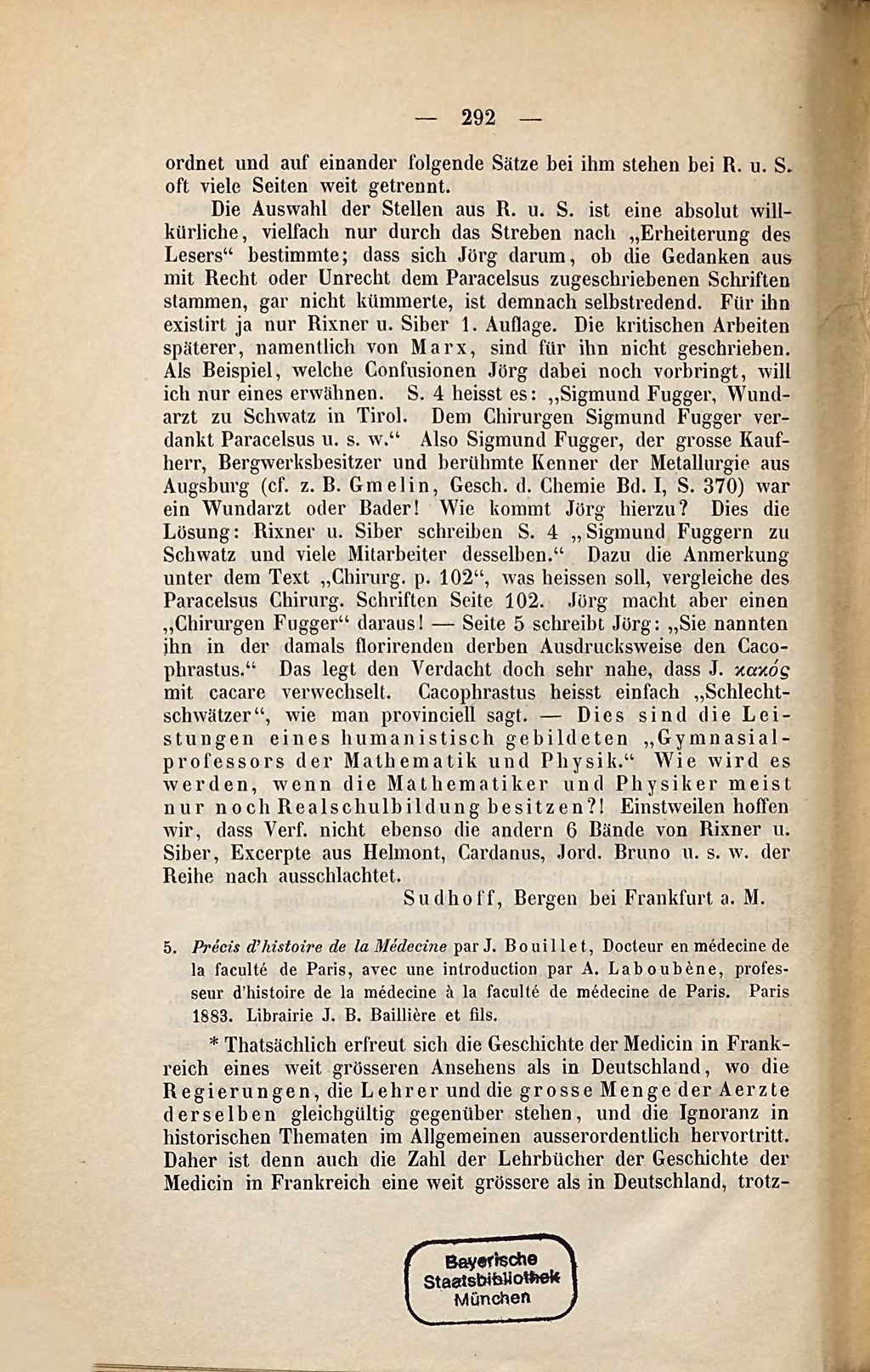 Cover of Dr. Leonhard Jörg: Die Naturwissenschaft des Paracelsus