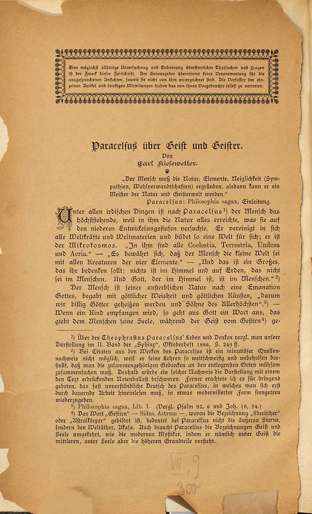 Cover of Paracelsus über Geist und Geister. [1]