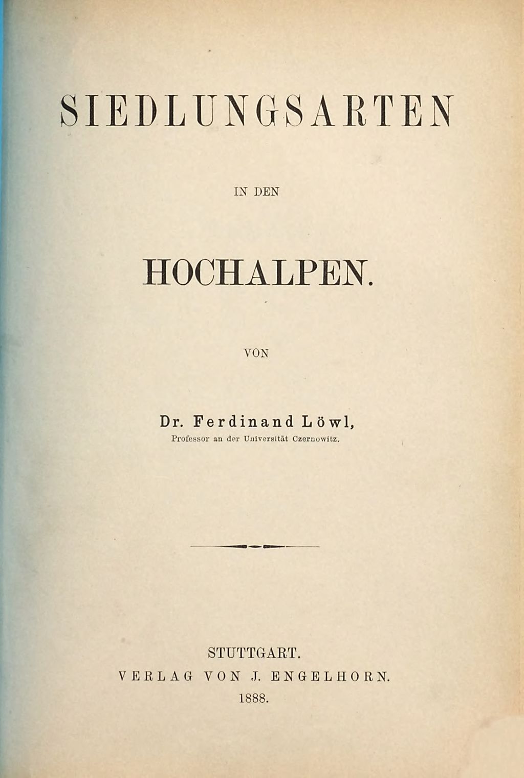 Cover of Siedlungsarten in den Hochalpen