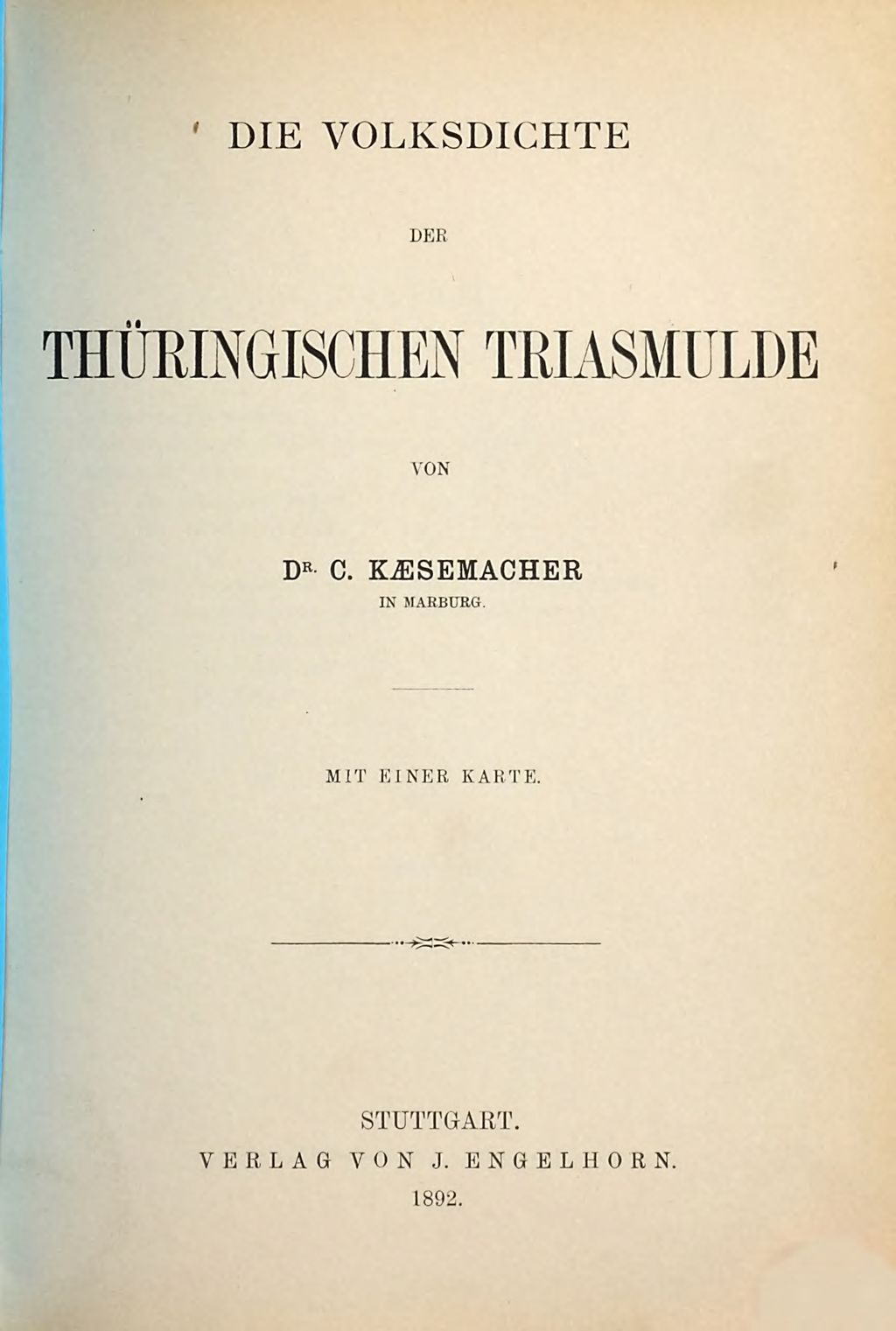 Cover of Die Volksdichte der thüringischen Triasmulde