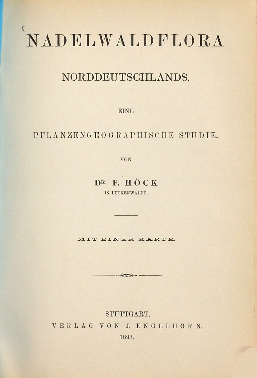 Cover of Nadelwaldflora Norddeutschlands