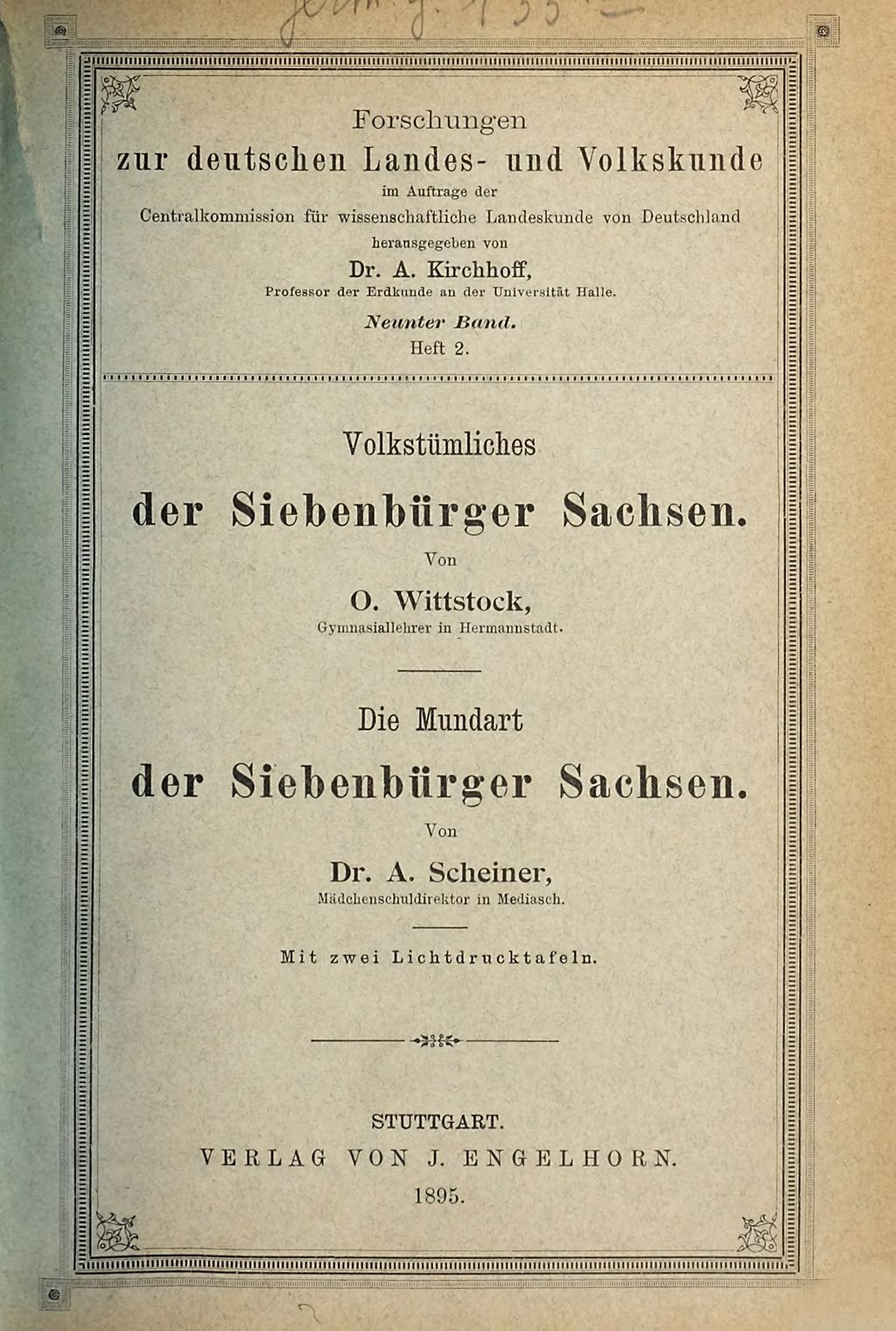 Cover of Volkstümliches der Siebenbürger Sachsen
