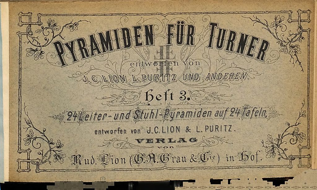 Cover of Pyramiden für Turner entworfen von J. C. Lion L. Puritz und Anderen. 3