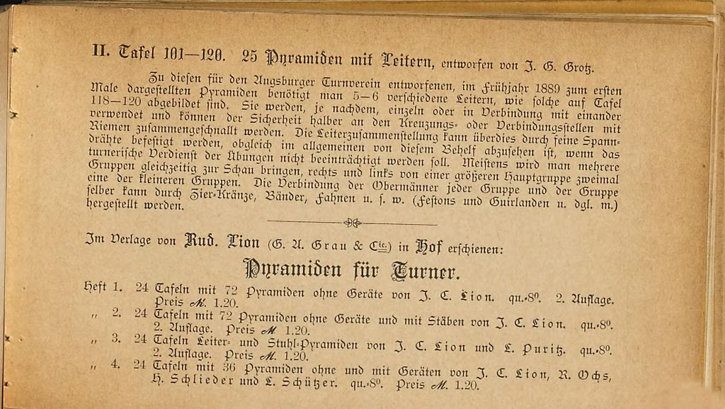 Cover of Pyramiden für Turner entworfen von J. C. Lion L. Puritz und Anderen. 6