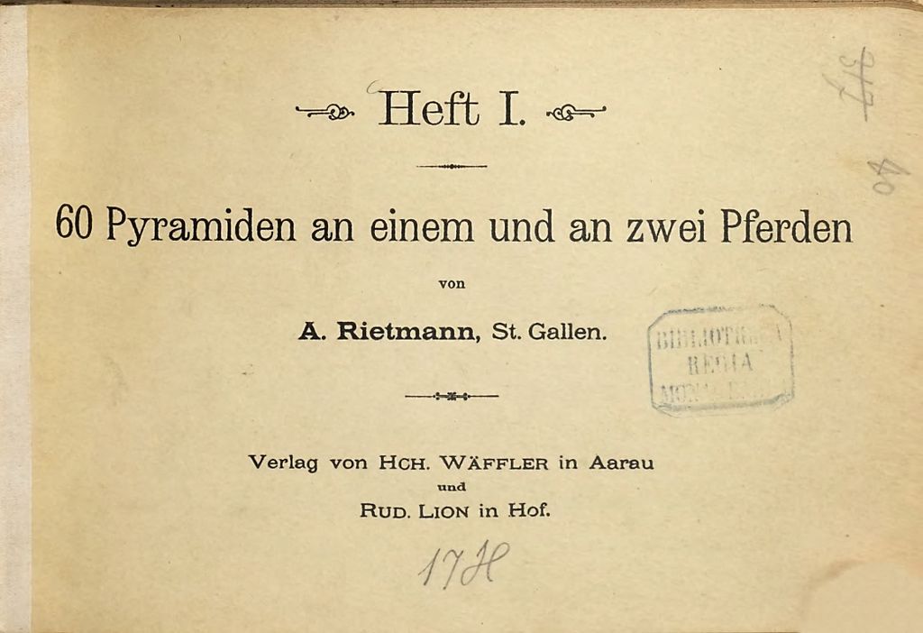 Cover of ... Pyramiden an ... und an ... Pferden. 1, 60 Pyramiden an einem und an 2 Pferden