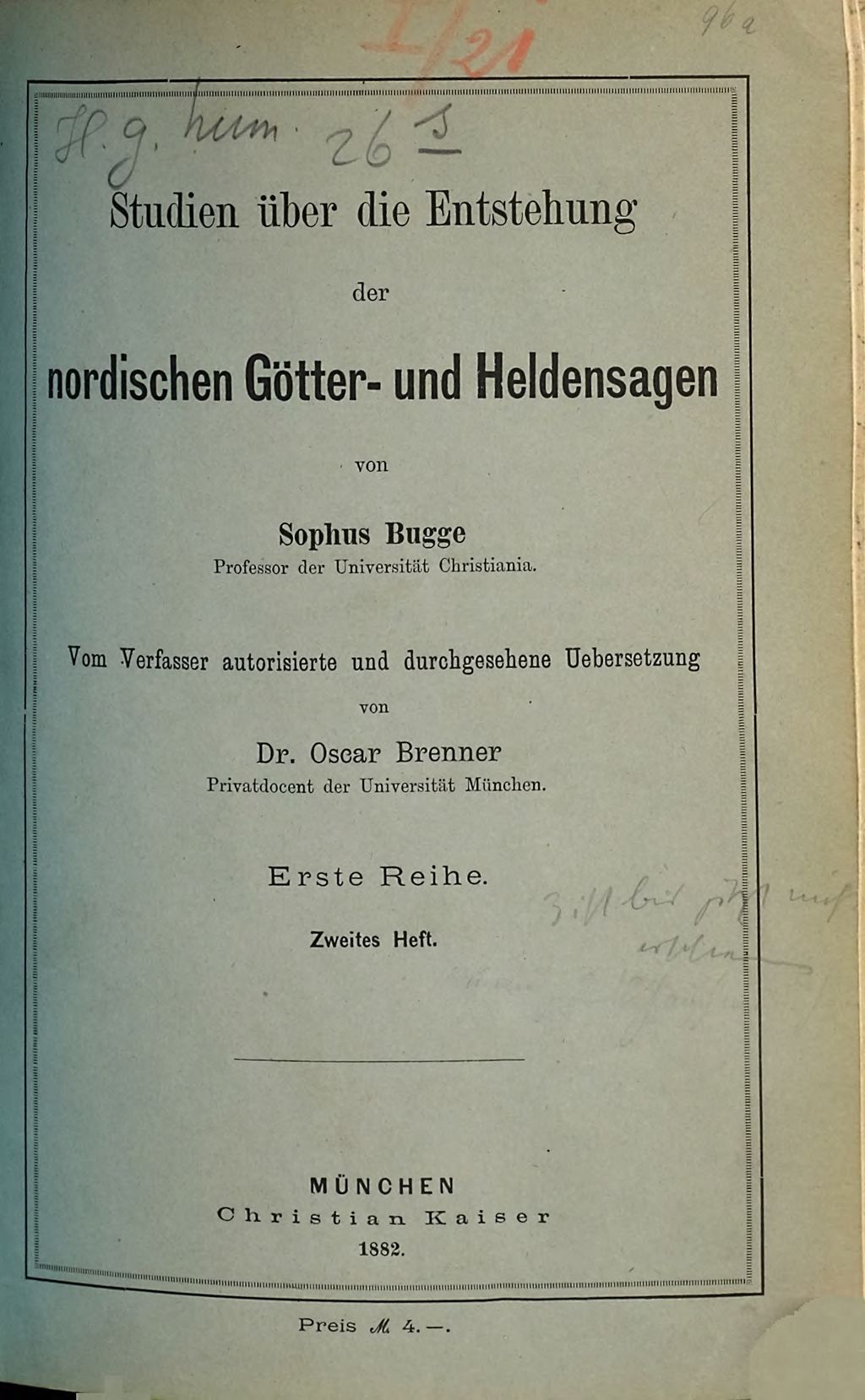 Cover of Studien über die Entstehung der nordischen Götter- und Heldensagen . 2