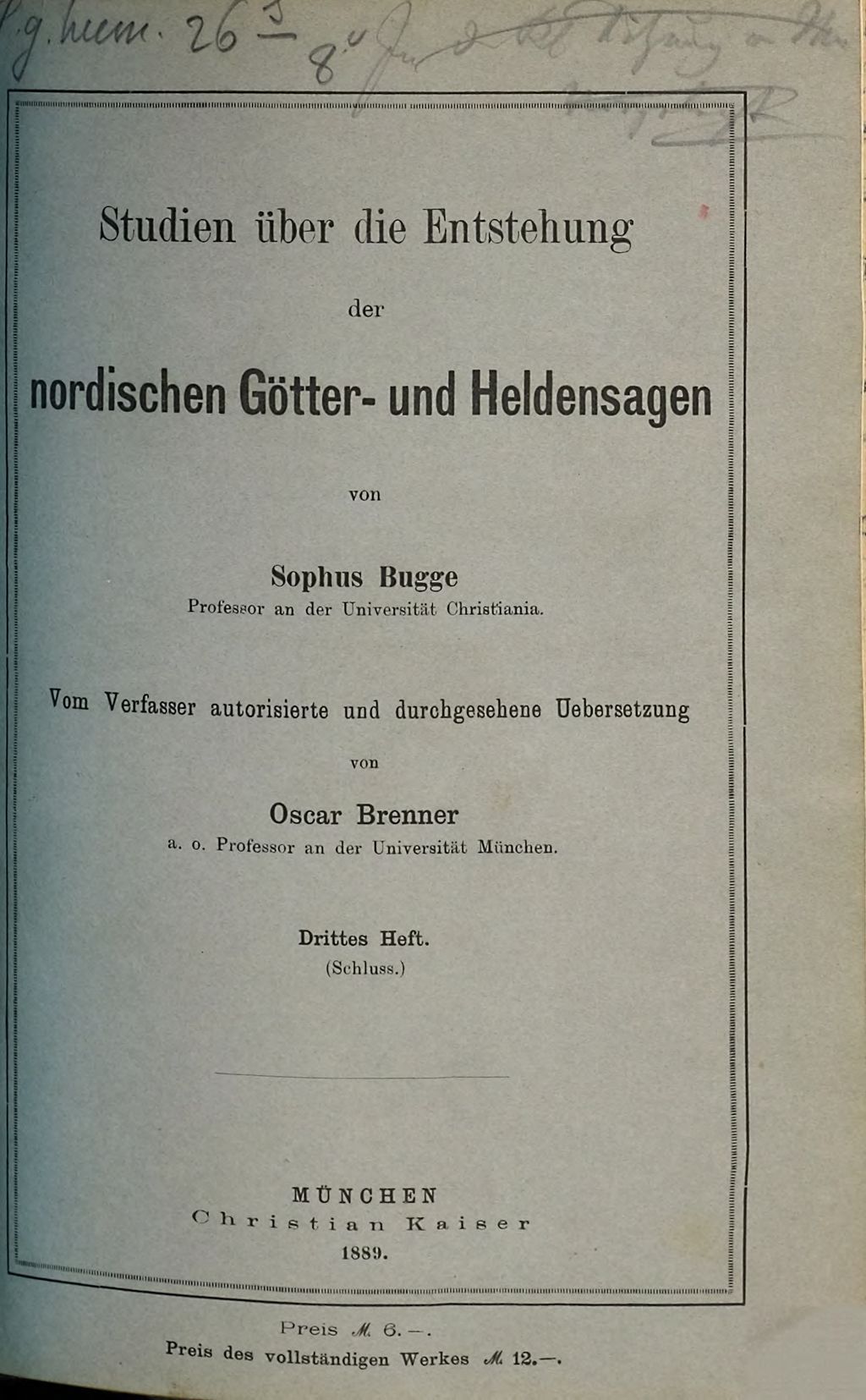 Cover of Studien über die Entstehung der nordischen Götter- und Heldensagen . 3
